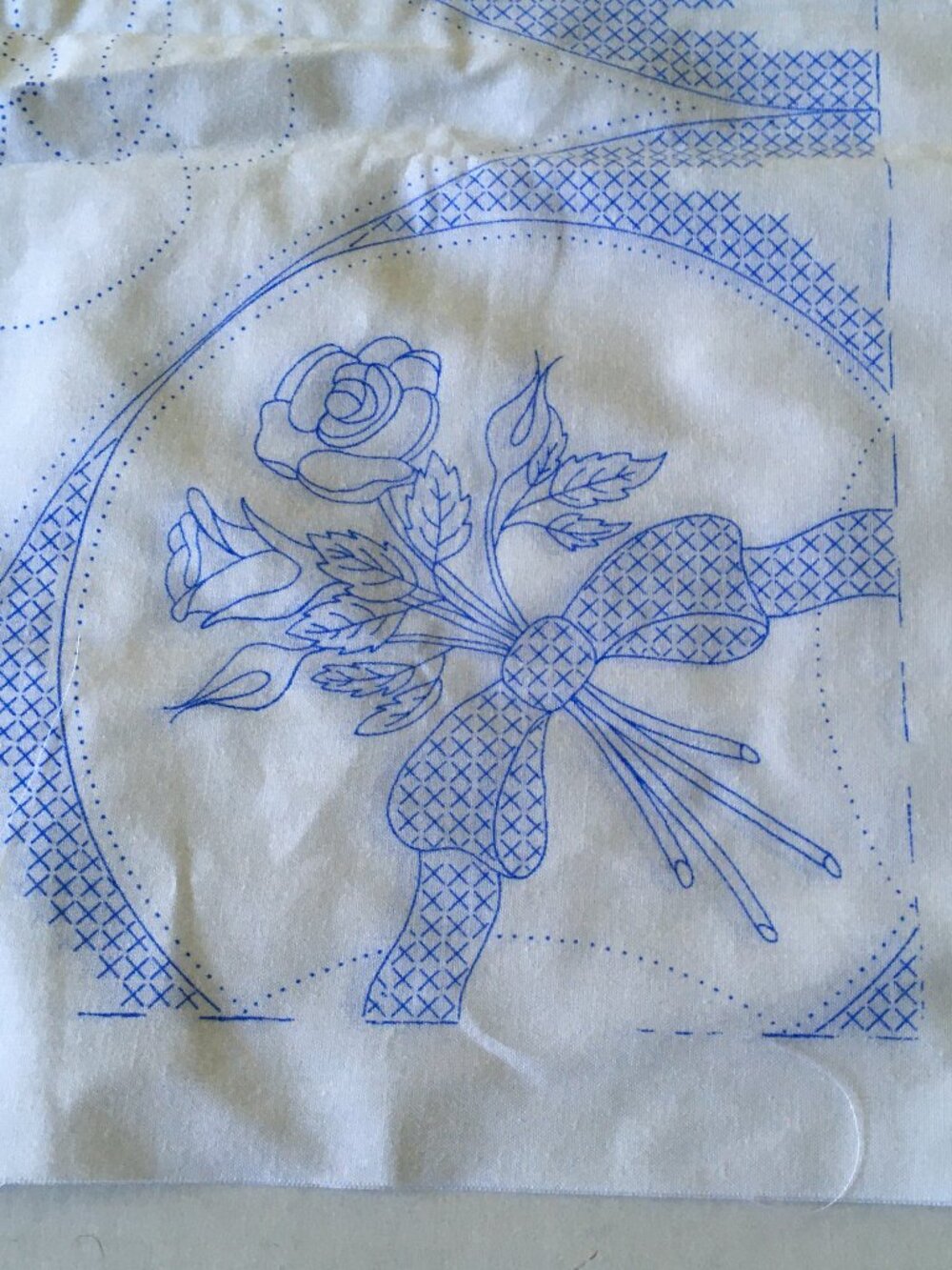 Vintage floral pattern stamped embroidery cross stitch quilt blocks craft sewing